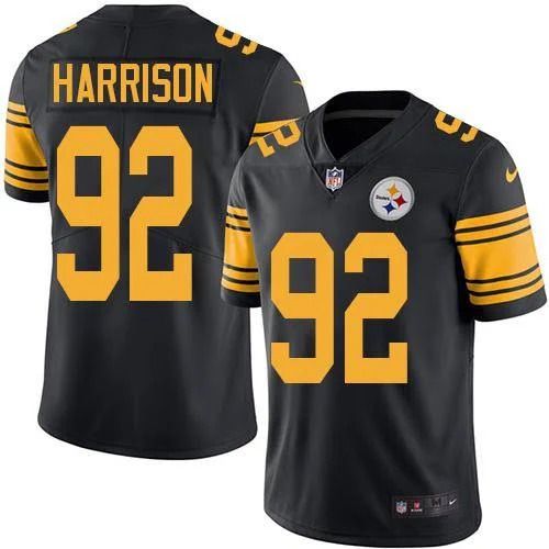 Men Pittsburgh Steelers #92 Harrison Nike Black Color Rush Limited NFL Jersey->pittsburgh steelers->NFL Jersey